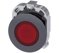 Siemens 3SU10610JD200AA0 Bouton-poussoir lumineux en plastique et métal IP66, IP67, indice de protection IP69K, métal mat, mat, 30 mm, rouge