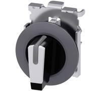 Siemens 3SU10622DN600AA0 3SU1062-2DN60-0AA0 Commutateur à manette collerette métal, illuminable levier sable gris, blanc 2 x 45 °