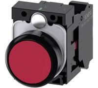 Siemens 3SU11000AB203CA0 3SU1100-0AB20-3CA0 Bouton-poussoir collerette plastique, rond bouton noir, rouge 1 pc(s)