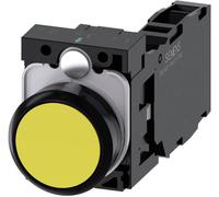 Siemens 3SU11000AB301FA0 3SU1100-0AB30-1FA0 Bouton-poussoir collerette plastique, rond bouton noir, jaune 1 pc(s)