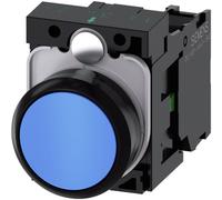 Siemens 3SU11000AB501BA0 3SU1100-0AB50-1BA0 Bouton-poussoir collerette plastique, actionneur plat bleu 1 pc(s)