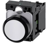 Siemens 3SU11000AB601BA0 3SU1100-0AB60-1BA0 Bouton-poussoir collerette plastique, rond bouton noir, blanc 1 pc(s)
