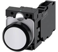 Siemens 3SU11000AB601FA0 3SU1100-0AB60-1FA0 Bouton-poussoir collerette plastique, rond bouton noir, blanc 1 pc(s)