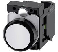 Siemens 3SU11000AB603BA0 3SU1100-0AB60-3BA0 Bouton-poussoir collerette plastique, rond bouton noir, blanc 1 pc(s)