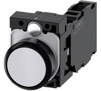 Siemens 3SU11000AB801FA0 3SU1100-0AB80-1FA0 Bouton-poussoir collerette plastique, rond bouton noir, gris 1 pc(s)
