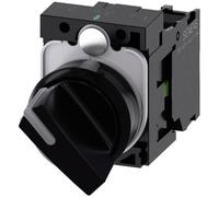 Siemens 3SU11002BF101BA0 3SU1100-2BF10-1BA0 Commutateur à manette collerette plastique, illuminable levier noir 1 x 90 ° 1 pc(s)
