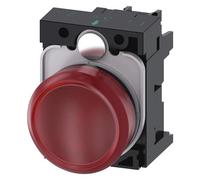 Siemens 3SU11026AA201AA0 Clignotant en plastique, 22 mm, LED 24 V AC/DC, Borne à vis, Rouge