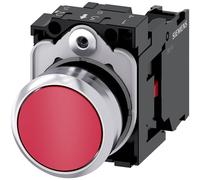 Siemens 3SU11500AB201CA0 3SU1150-0AB20-1CA0 Bouton-poussoir collerette métal, finition brillante, actionneur plat rouge 1 pc(s)