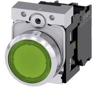 Siemens 3SU11520AB401BA0 3SU1152-0AB40-1BA0 Bouton-poussoir lumineux à rappel collerette métal, finition brillante, actionneur