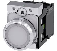 Siemens 3SU11520AB601BA0 3SU1152-0AB60-1BA0 Bouton-poussoir lumineux à rappel collerette métal, finition brillante, actionneur