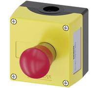 Siemens 3SU18010NE004AB2 3SU1801-0NE00-4AB2 Boîtier pour montage au sol, avec étiquette 1 bouton rouge, noir décrochage par