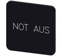 Siemens 3SU1900-0AF16-0AS0 Plaquette de repérage carré (l x H) 22 mm x 22 mm NOT-AUS noir, blanc 10 pc(s)