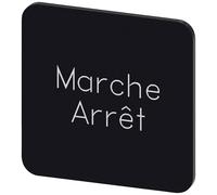 Siemens 3SU1900-0AF16-0GU0 3SU19000AF160GU0 Plaquette de repérage carré (l x H) 22 mm x 22 mm Marche Arrêt noir, blanc 10 pc(s)