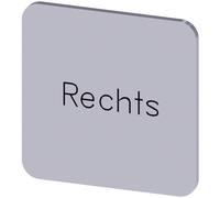 Siemens 3SU1900-0AF81-0AH0 3SU19000AF810AH0 Plaquette de repérage carré (l x H) 22 mm x 22 mm droite argent, noir 10 pc(s)