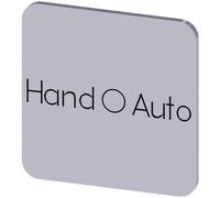 Siemens 3SU1900-0AF81-0DD0 3SU19000AF810DD0 Plaquette de repérage carré (l x H) 22 mm x 22 mm manuel/0/auto argent, noir 10 pc(s)