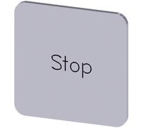 Siemens 3SU1900-0AF81-0DS0 3SU19000AF810DS0 Plaquette de repérage carré (l x H) 22 mm x 22 mm STOP argent, noir 10 pc(s)