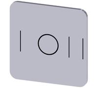 Siemens 3SU1900-0AF81-0QK0 Plaquette de repérage carré (l x H) 22 mm x 22 mm I/0/II argent, noir 10
