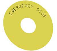 Siemens 3SU1900-0BC31-0DA0 Étiquette sous collerette rond (Ø) 75 mm EMERGENCY STOP jaune, noir 10 pc(s)