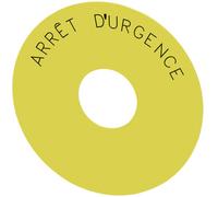 Siemens 3SU1900-0BC31-0GQ0 3SU19000BC310GQ0 Étiquette sous collerette rond (Ø) 75 mm Arrêt d'urgence jaune, noir 10 pc(s)