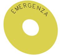 Siemens 3SU1900-0BC31-0JA0 3SU19000BC310JA0 Étiquette sous collerette rond (Ø) 75 mm EMERGENZA jaune, noir 10 pc(s)