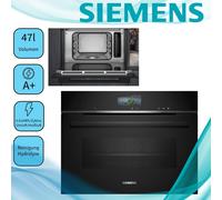Siemens CS736G1B1, iQ700, Four à vapeur compact à encastrer, 60 x 45 cm, noir, inox