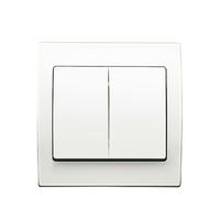 SIEMENS - Double Poussoir Blanc Delta Iris + Plaque basic Blanc