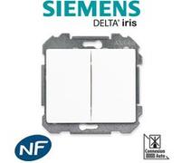 Siemens - double poussoir blanc delta iris siemens blanc