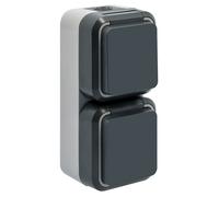 SIEMENS Double prise 2P+T verticale étanche IP55 - Pose en saillie