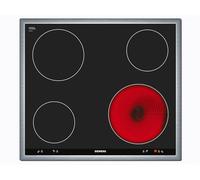 Siemens EA645GE17 Plaque de cuisson électrique / 58,3 cm/Commande des zones de cuisson via le sélecteur rotatif sur la cuisinière encastrable/Commande : mécanique/noire