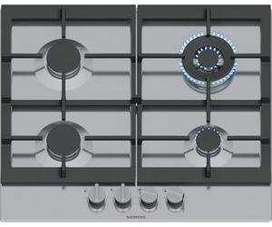 Siemens EC6A5HI90 iQ500 Plaque de cuisson à gaz, 60 cm, technologie stepFlame, boutons métalliques amovibles, support de casserole en fonte continue, double brûleur wok 3,5 kW, fermeture de sécurité à