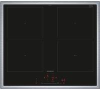 Siemens ED645HQC1E iQ500 Plaque à induction intelligente 60 cm Noir avec cadre à induction combiné TouchSlider Capteur de cuisson Pro - Cuisson sans risque de combustion - Cadre plat