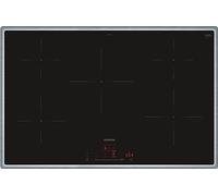 Siemens EH845HVB1E iQ100 Plaque à induction, intelligente, 80 cm, noire, avec cadre, TouchSlider, hotte aspirante automatique, l'interaction parfaite entre plaque de cuisson et hotte aspirante