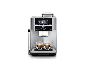 Siemens EQ.9 Plus Connect s500 TI9553X1RW - Machine à café automatique connectée avec écran TFT - Broyeur céramique silencieux - 14 recettes de café - Mode Barista - Couleur : Inox