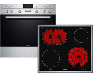 Siemens eq231ek02 encastrable-Combinaison/A/Plaque de cuisson Cuisinière : Cuisinière vitrocéramique/Verre Céramique/Couleur : Inox/3D Air Chaud Plus/automatique Charge Rapide Chauffage/horloge électronique avec minuteur