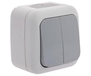 SIEMENS - Étanche Double Va et Vient Gris IP54 Garantie 2 Ans