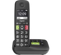 Siemens Gigaset E290A DECT/GAP Téléphone sans fil compatible avec les appareils auditifs, répondeur téléphonique, fonction mains libres, babyphone noir