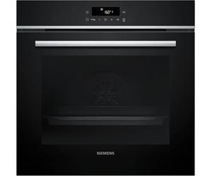 Siemens HB572ABS4 iQ300 Four encastrable 60 x 60 cm, commande tactile LED, cookControl10, air chaud 3D, grille à chaleur tournante, chauffage rapide, pyrolyse, activeClean, sécurité enfant, acier