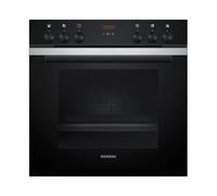 Siemens HE213ABS4, iQ300 Cuisinière encastrable 60 x 60 cm, fabriquée en Allemagne, air chaud 3D pour une chaleur uniforme sur trois niveaux, chauffage rapide, chambre de cuisson de 71 l, acier
