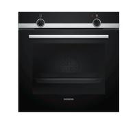 Siemens iQ100 HB510ABR1 four 71 L A Noir, Acier inoxydable | Chauffage rapide, bouton rotatif uniquement, 3D (cuisson simultanée jusqu'à trois niveaux), capacité utile de 71 l