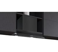 Siemens LJ67BDP60 iQ500 Hotte design intégrée, 60 cm, fabriquée en Allemagne, intégration transparente, moteur iQdrive, hotte aspirante automatique, écran en verre, verre transparent imprimé en noir