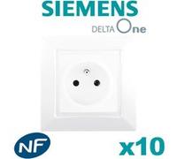 Siemens - Lot de 10 Prises 2P+T Blanc DELTA ONE blanc G