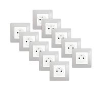 SIEMENS - LOT de 10 Prises 2P+T Blanc Delta Viva + Plaques Gris