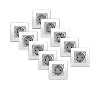 SIEMENS - LOT de 10 Prises 2P+T Silver Delta Viva + Plaques Blanc