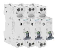 Lot de 3 Disjoncteurs électriques phase + neutre 2A