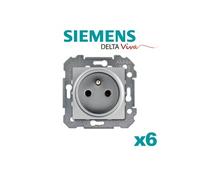 Siemens - lot de 6 prises 2p+t silver delta viva