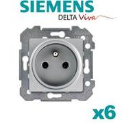 Siemens - lot de 6 prises 2p+t silver delta viva