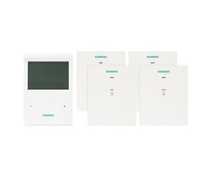 SIEMENS - Pack programmateur Fil Pilote 4 ordres 3 Zones + 4 récepteurs RDE100.1FPRFS+4RCR100FPRF