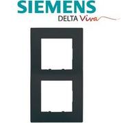 Siemens - plaque double anthracite delta viva