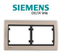 Plaque Double Horizontal Métal Champagne Delta IRIS