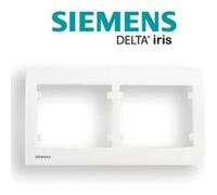 Siemens Plaque double horizontale Delta IRIS Blanc